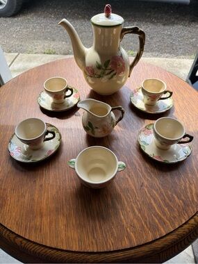 Franciscan Desert, Rose, coffee pot, and demitasse set